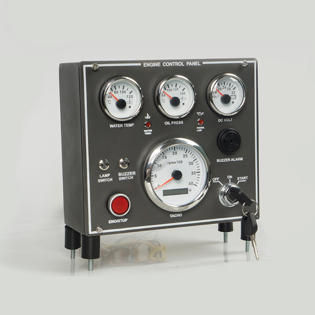 Black Engine Control Box Speed Water Temperature Oil Pressure Voltage Oil Temperature Oil Level 9-32V